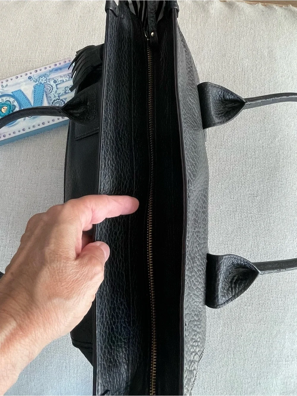 Kate Spade Black Pebbled Leather Southport Avenue Oden Tote Handbag Bag